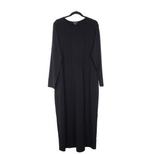 NWT Universal Standard Long Sleeve Maxi Dress Black Stretch Jersey XS 10-12